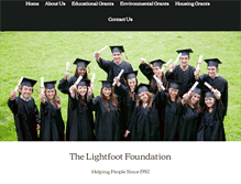 Tablet Screenshot of lightfootfoundation.com